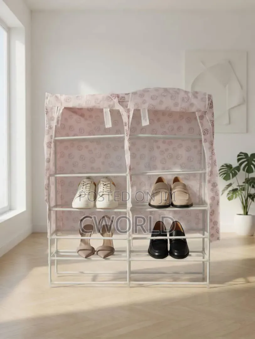 Dust Proof Multi-Tier Fabric Shoe Rack