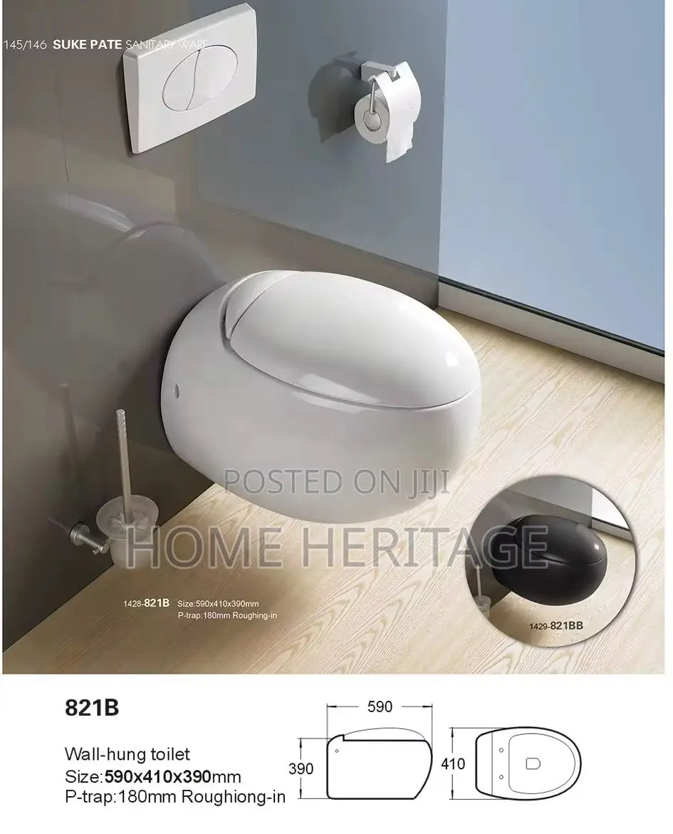 Luxury Egg-Shaped Wall-Hung Toilet – Premium Modern Design