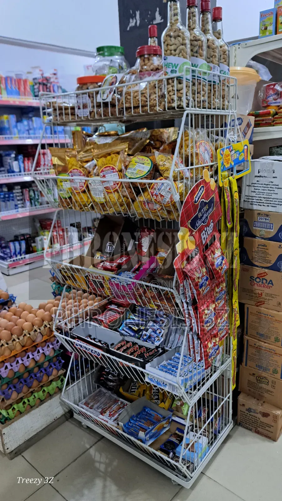 5 Tier Supermarket Wire Snack Rack / Chips Stand