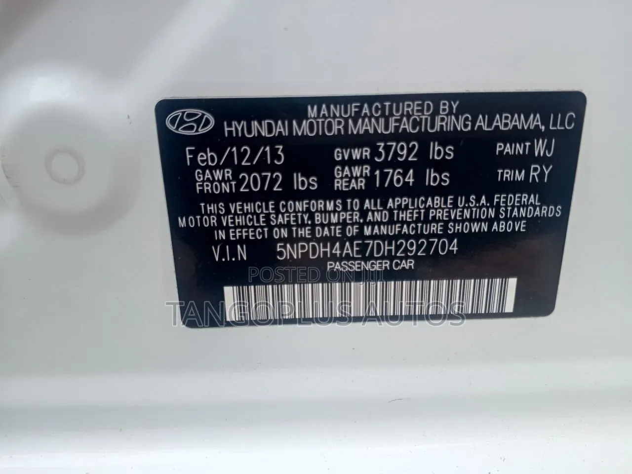Hyundai Elantra 2014 White
