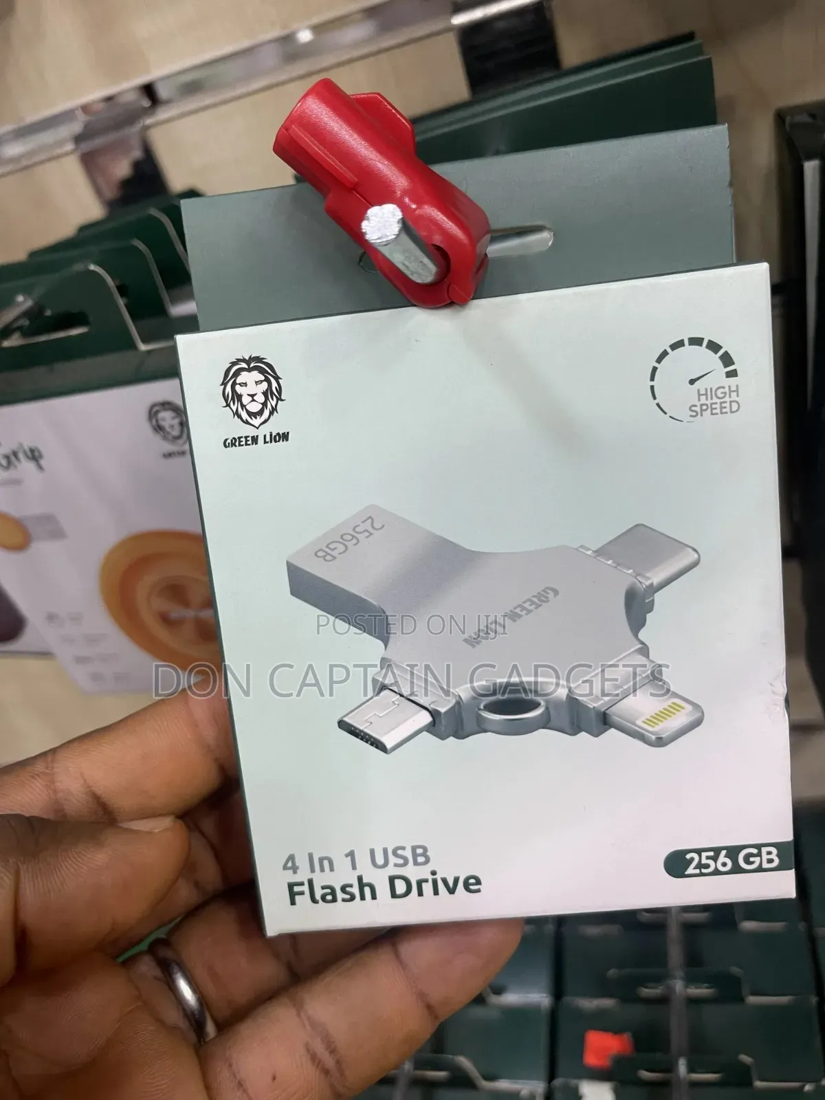 Otg Flash Drive 256gb 4 In 1 Usb Green Lion