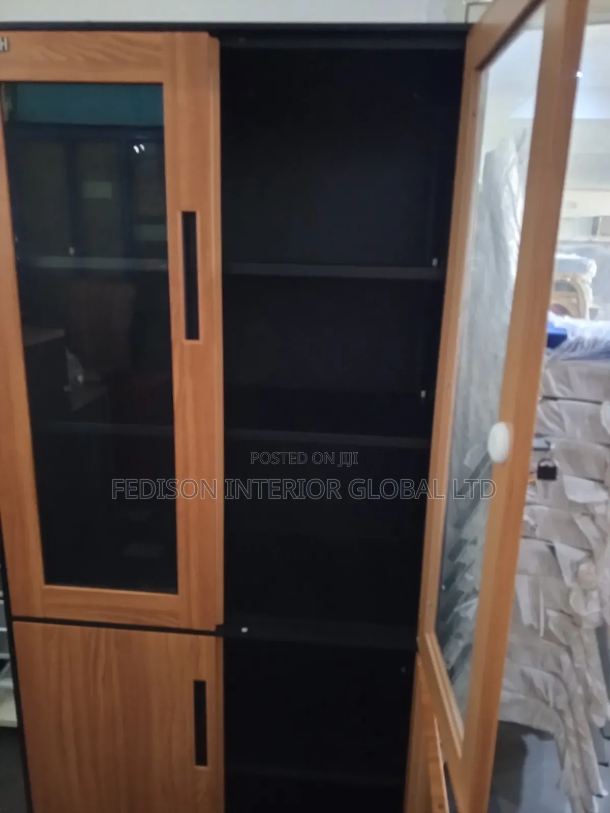 Metal Bookshelf With Glass