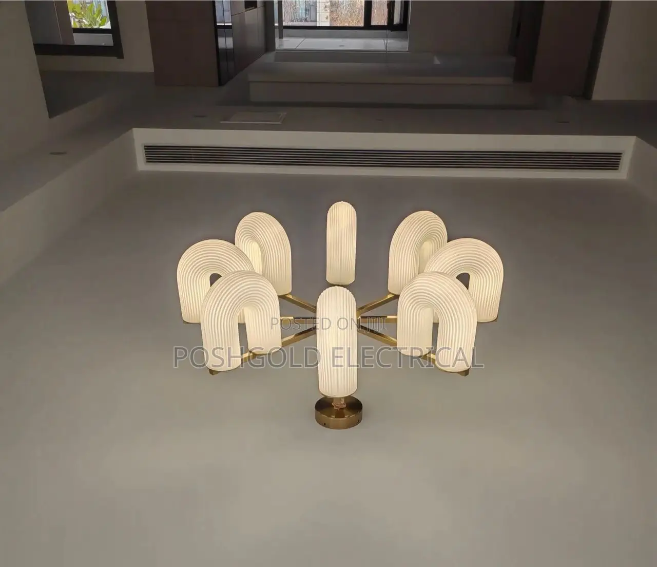 Modern 8-Head Led Chandelier-Gold White