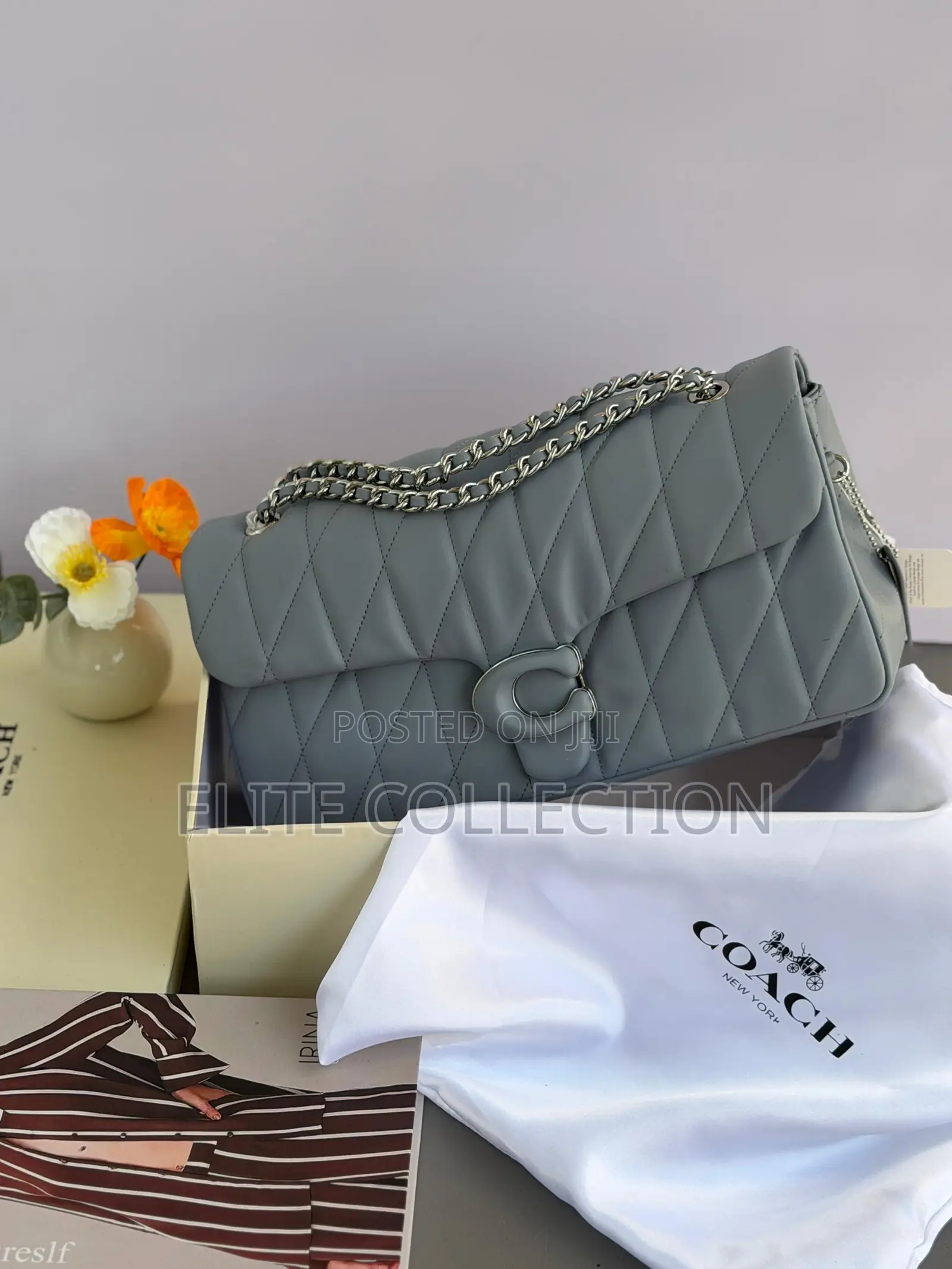 Luxury Tabby Coach Quilted Leather Bag Color: Coffee, Black Blue