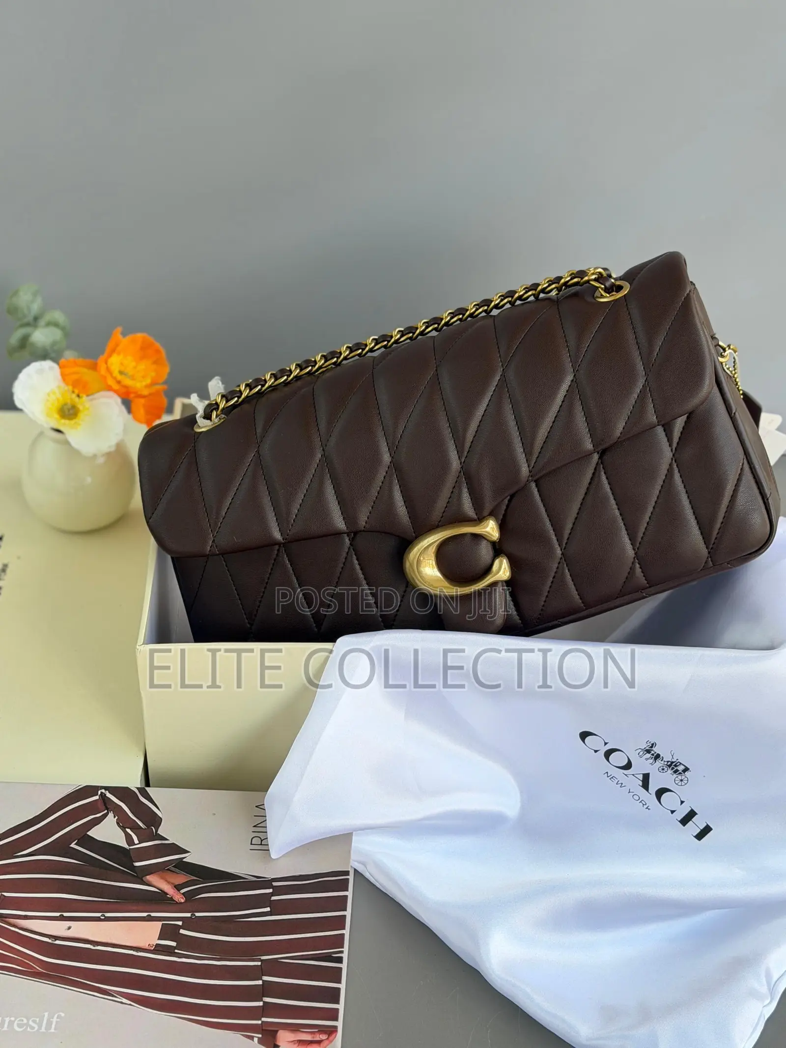 Luxury Tabby Coach Quilted Leather Bag Color: Coffee, Black Blue