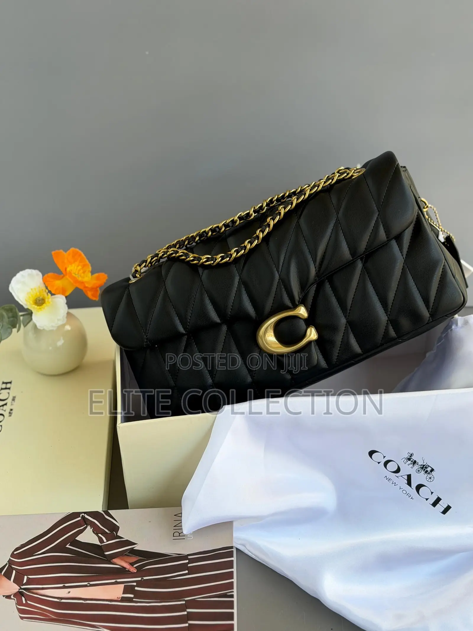 Luxury Tabby Coach Quilted Leather Bag Color: Coffee, Black Blue