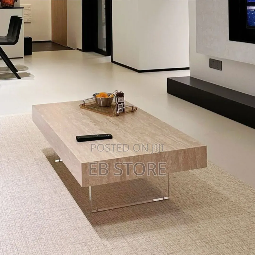 Wabi-Sabi Inspired Travertine Tea Table – 120cm