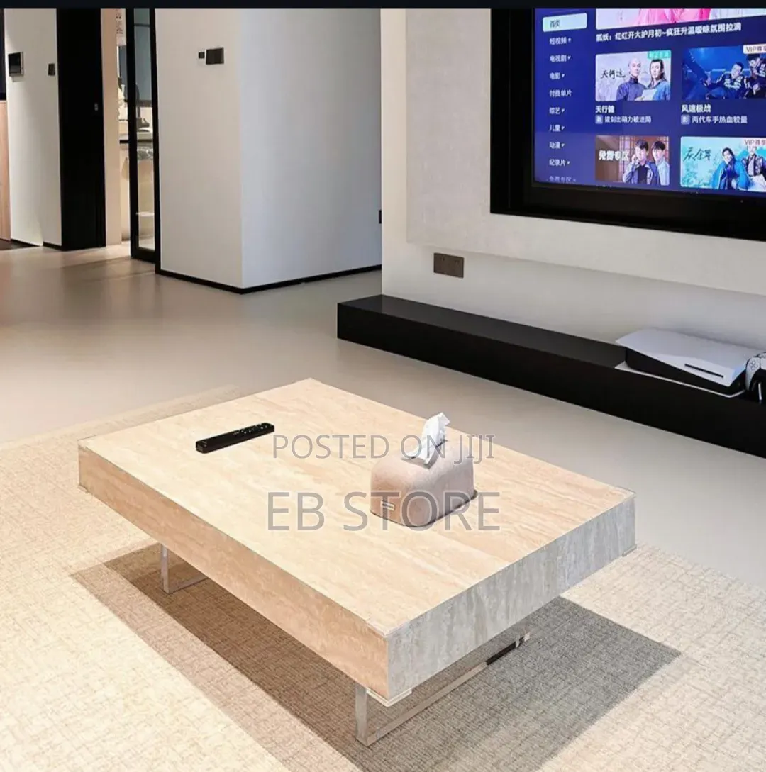 Wabi-Sabi Inspired Travertine Tea Table – 120cm