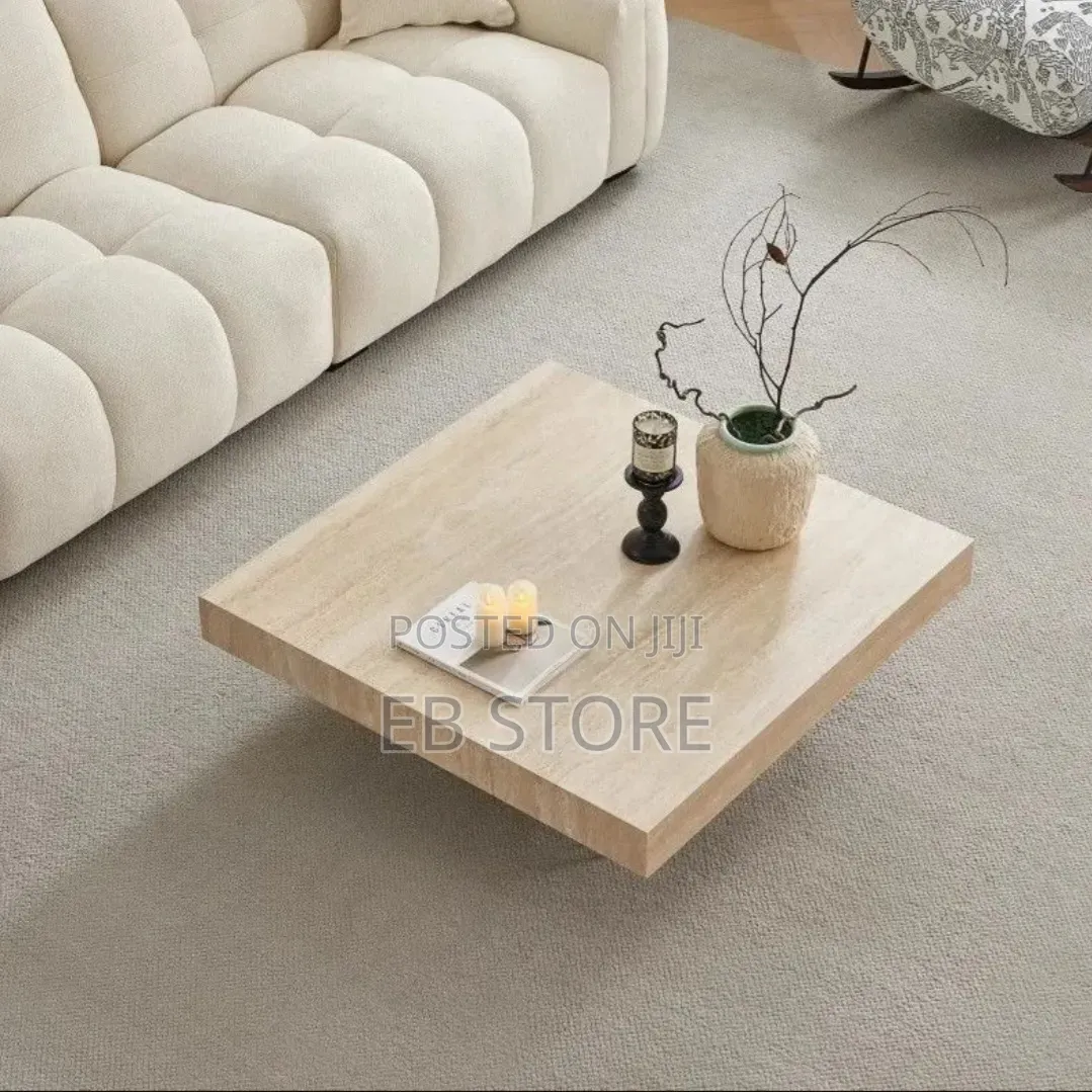 Wabi-Sabi Inspired Travertine Tea Table – 120cm