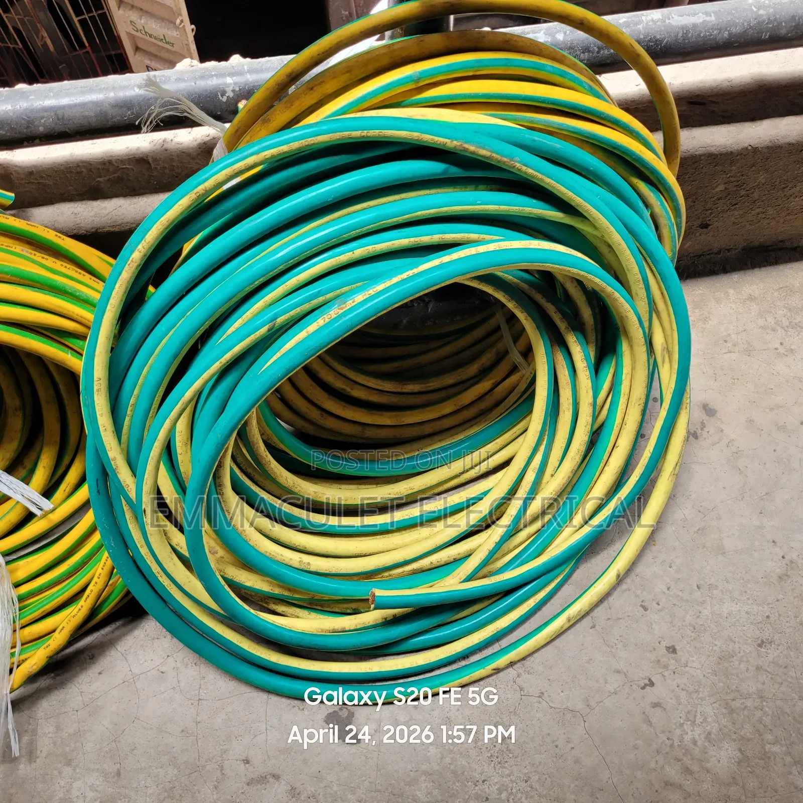35mmx1core Flexible Cable Green and Yellow