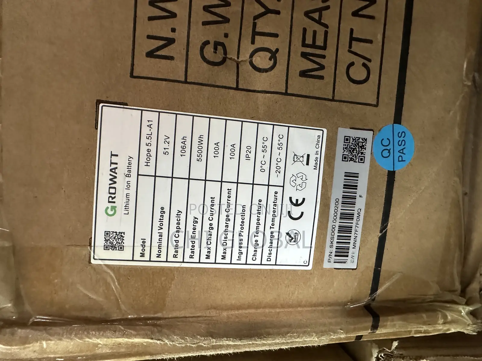 Growatt 5kwh 51.2v Lithium Battery