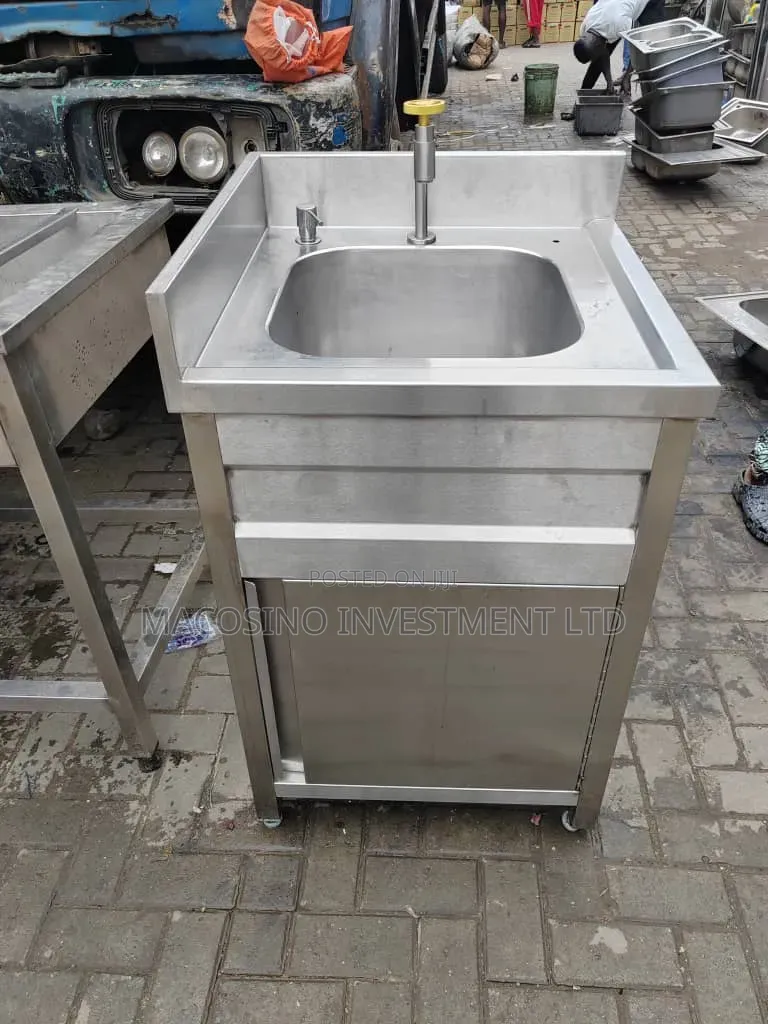 Commercial Single-Bowl Stainless Steel Utility Sink With Cabinet