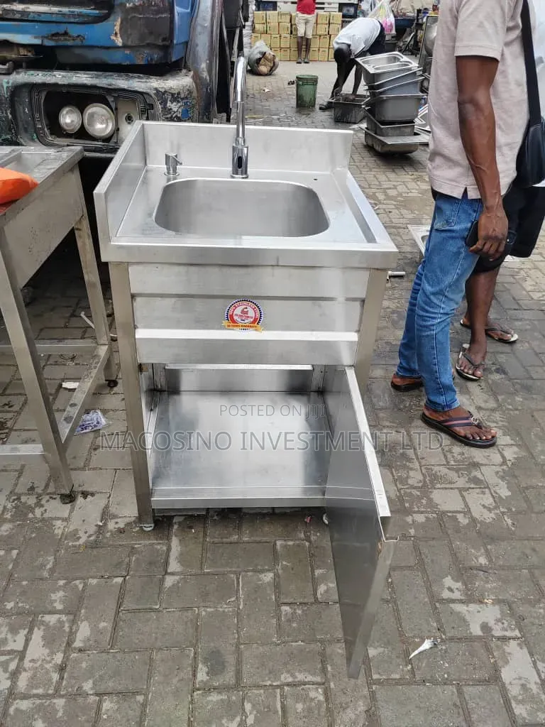 Commercial Single-Bowl Stainless Steel Utility Sink With Cabinet