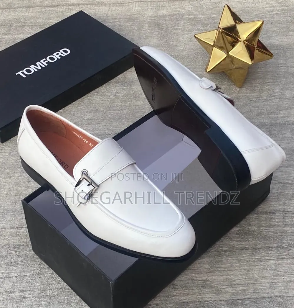 Belt Strap Loafers Corporate Shoes in Black, Blue and White Colours