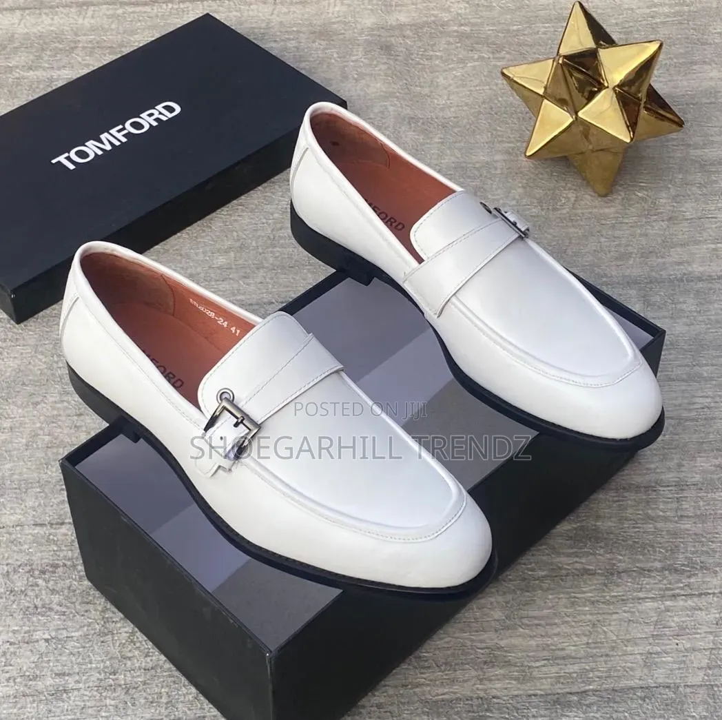 Belt Strap Loafers Corporate Shoes in Black, Blue and White Colours