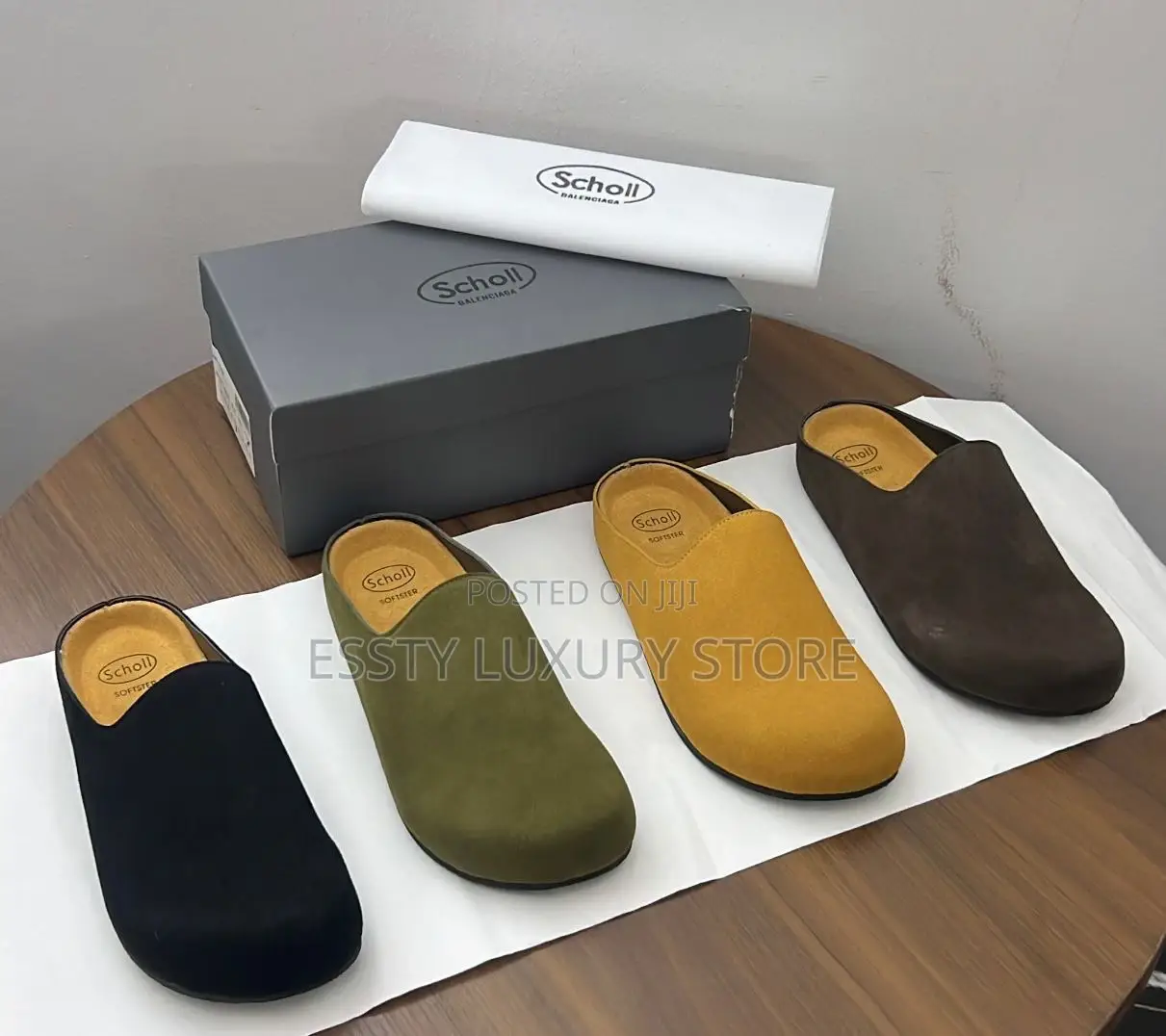 The New Balenciaga X Scholl Suede Clog