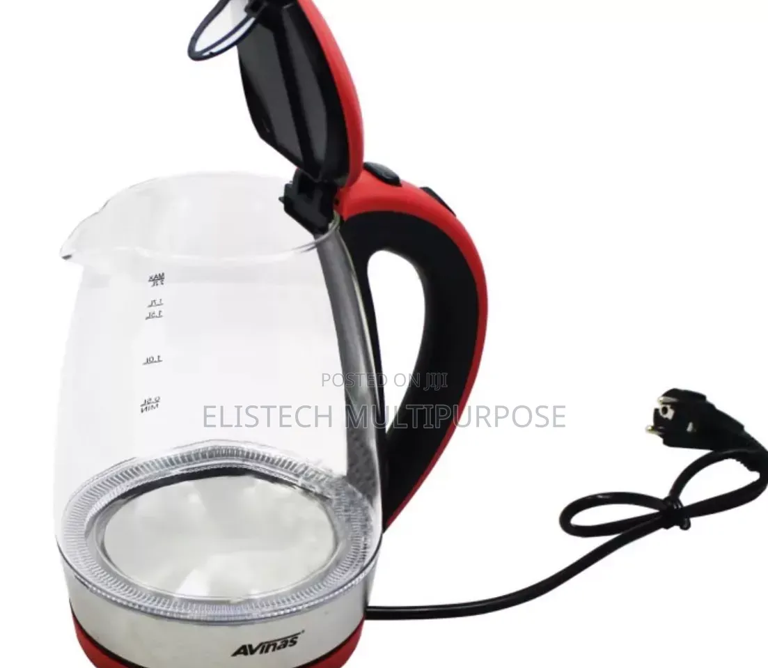 Avinas 2.2l Electric Glass Kettle - Blue Led Stainless Steel Base