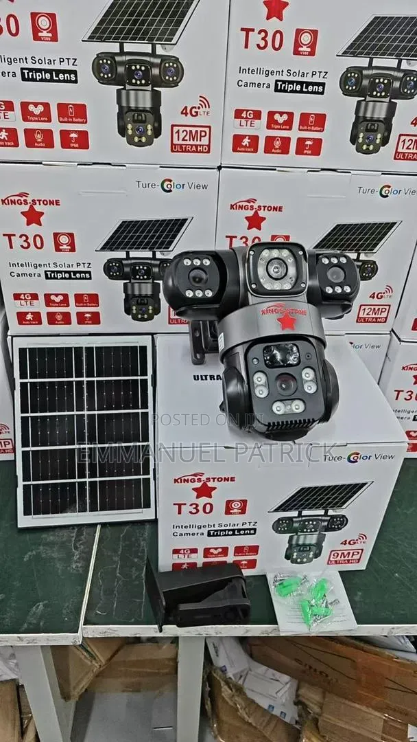 Solar 4g V380 Pro Triple Lens Camera – Perfect for Farms/Remote Sites