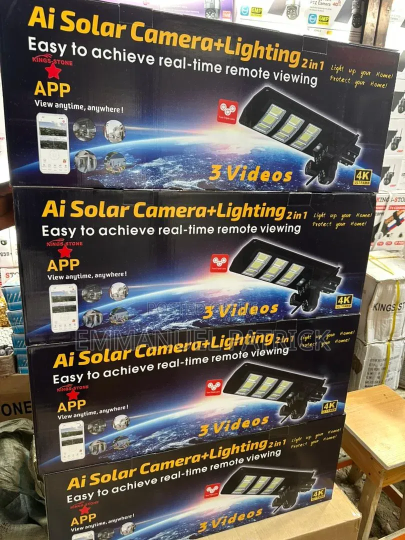 Solar 4g V380 Pro Triple Lens Camera With Street Light