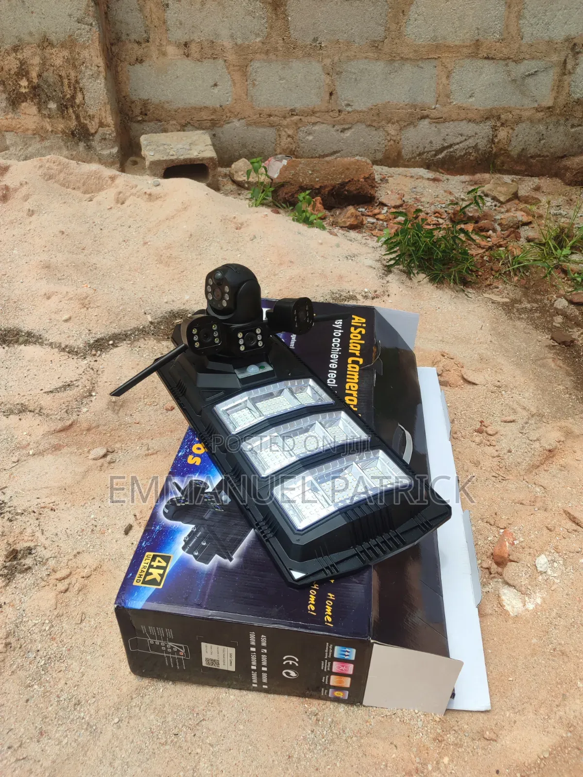 Solar 4g V380 Pro Triple Lens Camera With Street Light