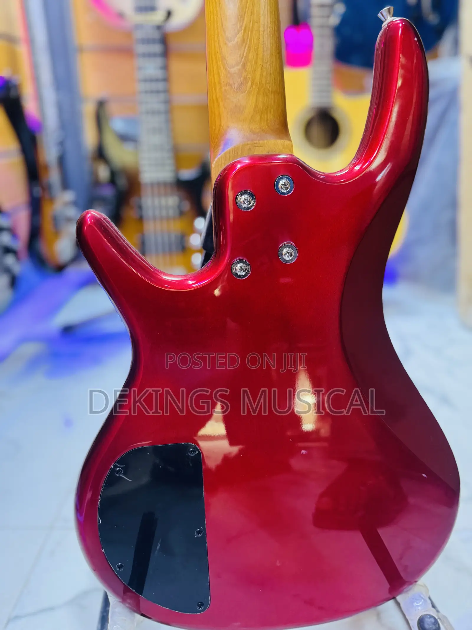 Smiger 5-String Passive Electric Bass Guitar Metallic Red Finish