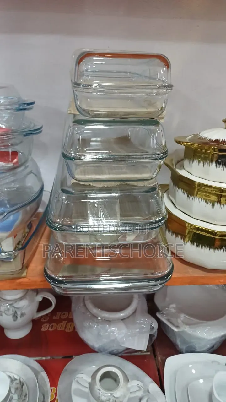 Cow Embossed Clear Thick Glass Butter Dish With Lid 4 Set