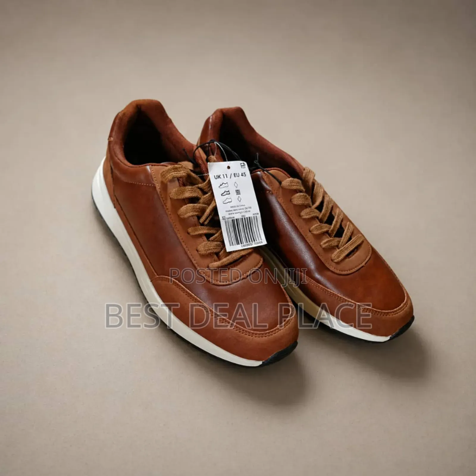 Matalan Men’S Brown Casual Sneakers – Lace-up Shoes Original From Uk