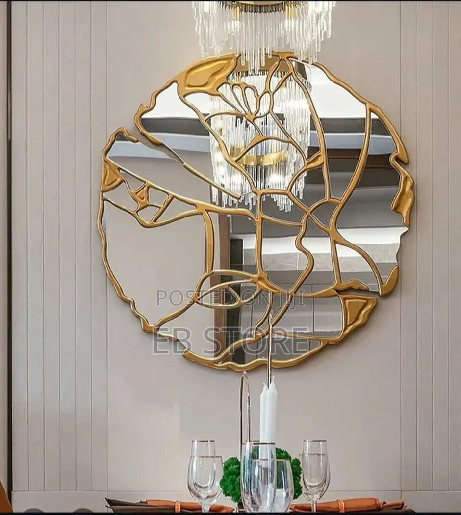 Irregular European Style Luxury Decorative Mirror – 90cm Wall Mirror