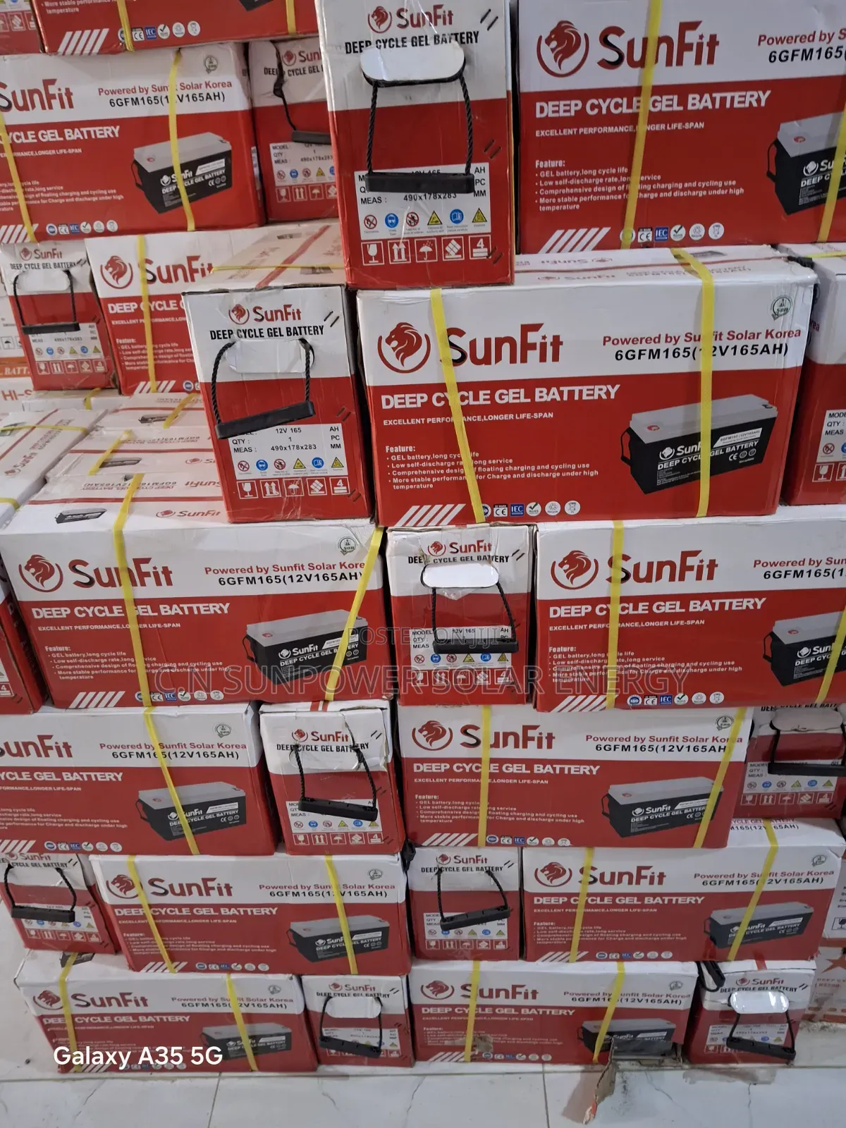 12v/165ahs Sunfit Deep Cycle Gel Battery