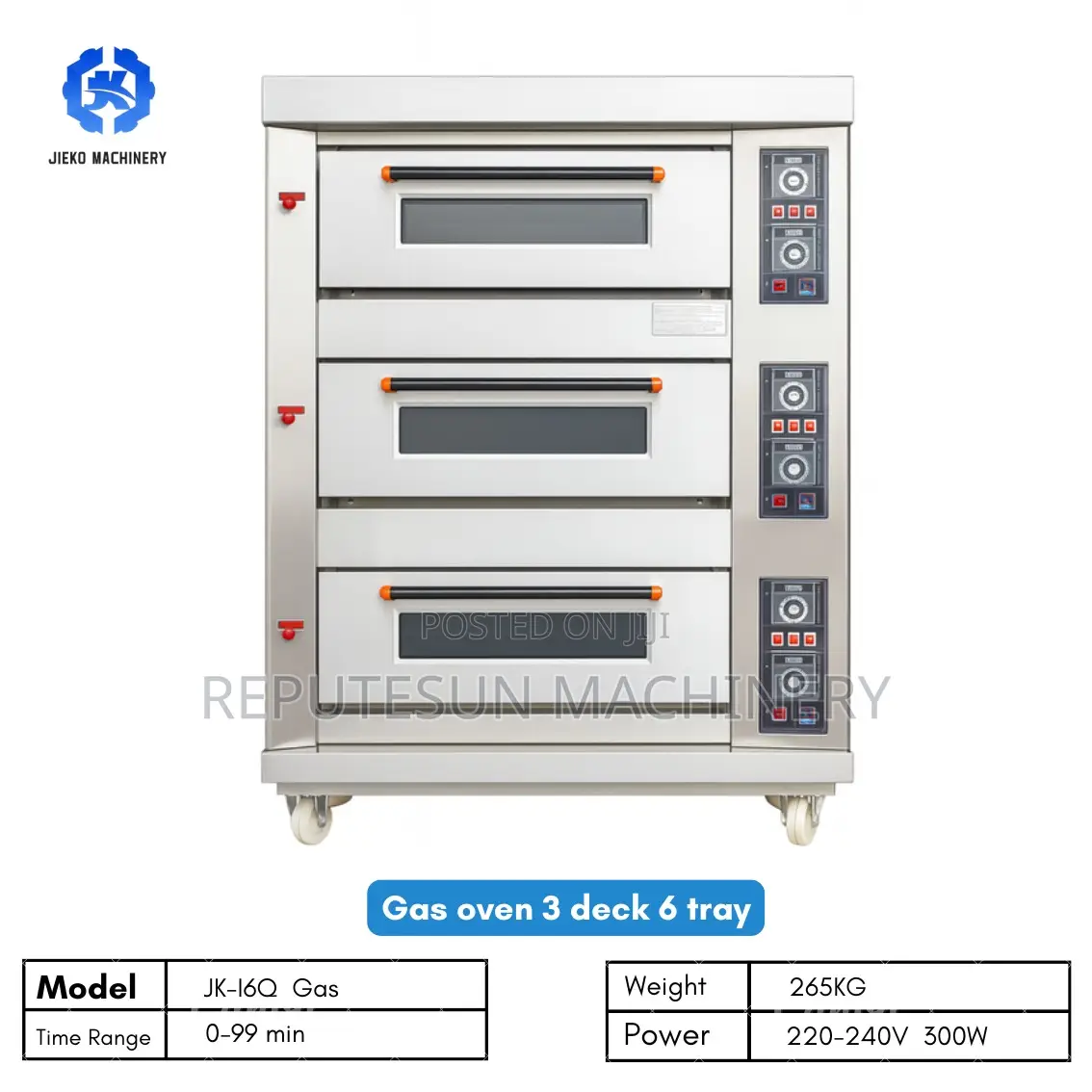 3 Deck, 6 Trays Bakery Gas Oven