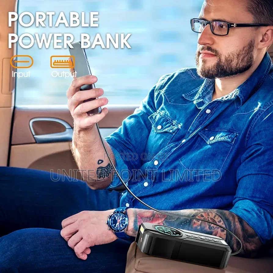 2in1 Portable Car Jump Starter With Air Compressor 1000a