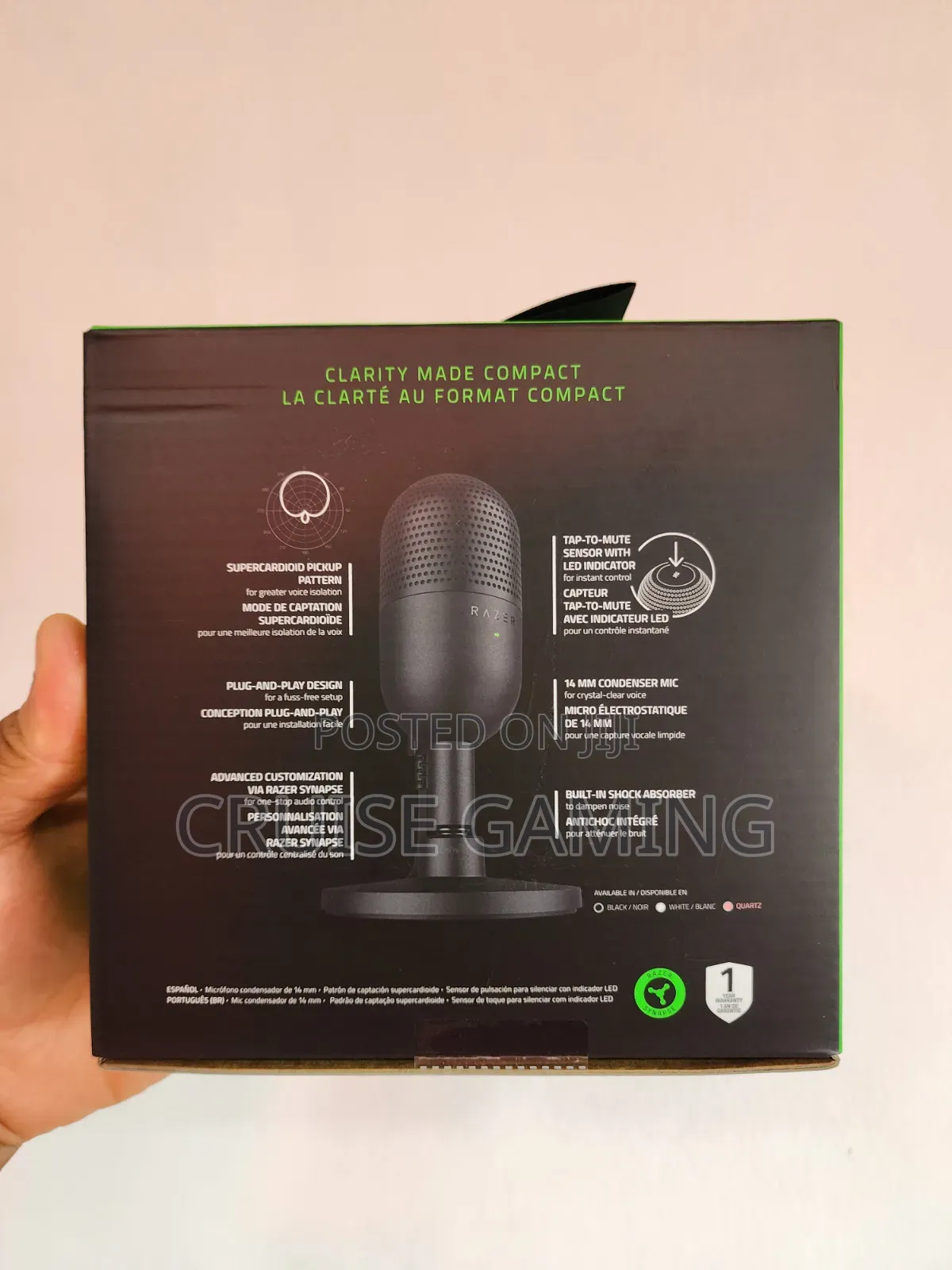 Razer Seiren V3 Mini Gaming Microphone Usb C Stream Record Meetings