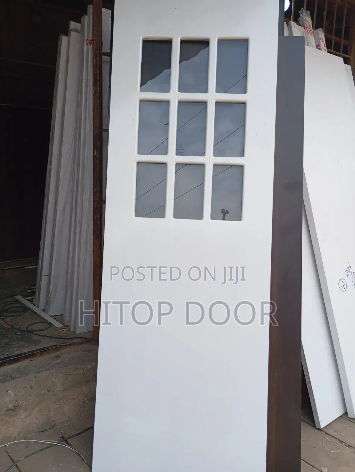 Modern Half French Door With Frame and Architrave
