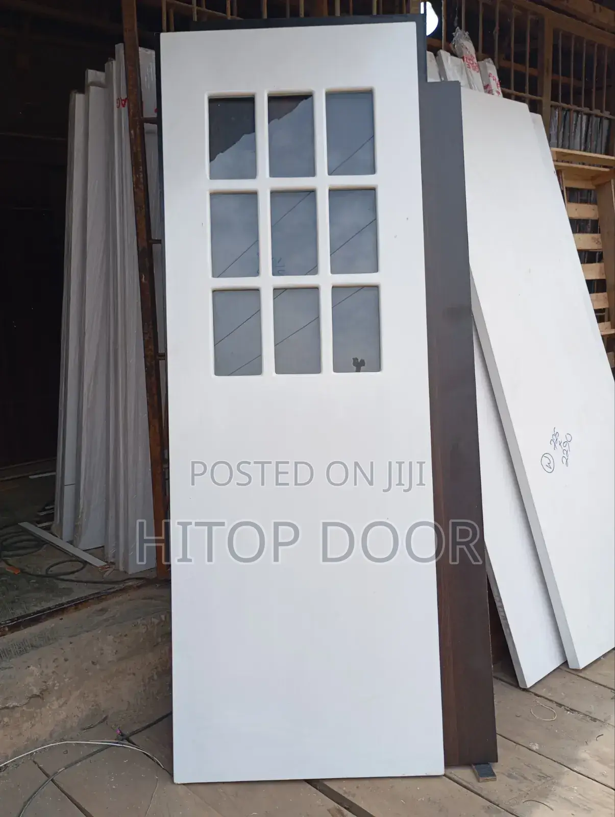 Modern Half French Door With Frame and Architrave