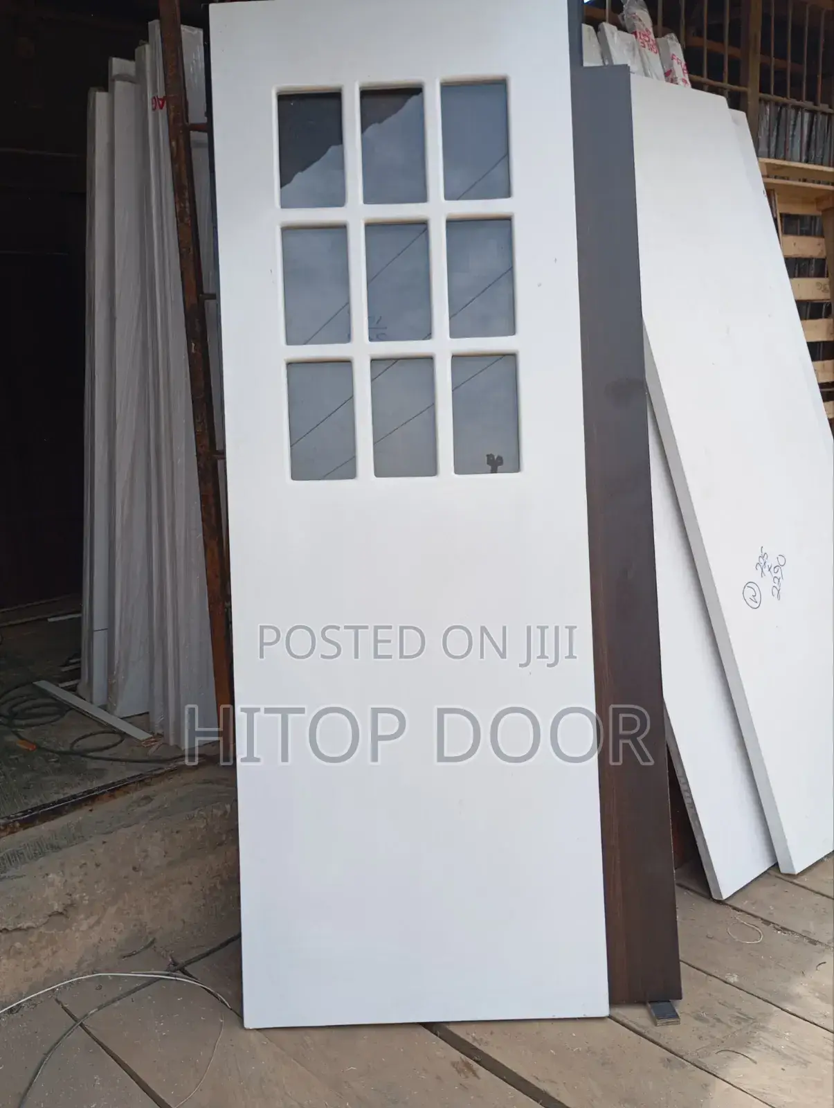 Modern Half French Door With Frame and Architrave