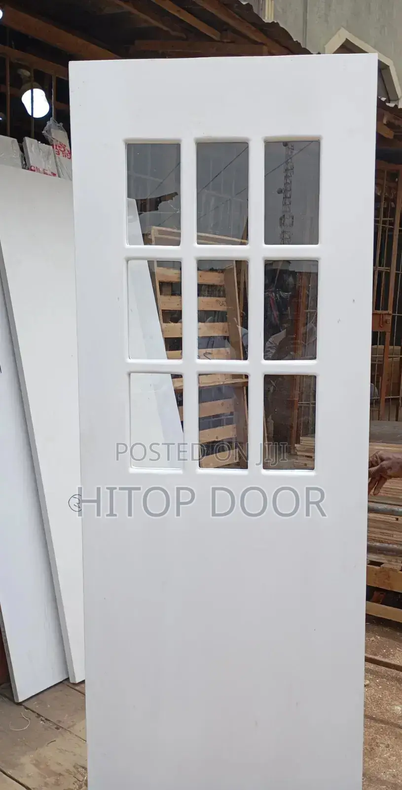 Modern Half French Door With Frame and Architrave