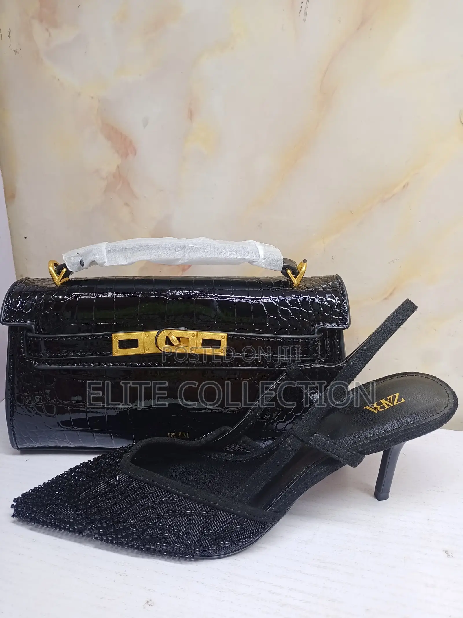 Zara Mesh Beaded Pointure Slingback Heels Combo 37-42 Packaging Boxed