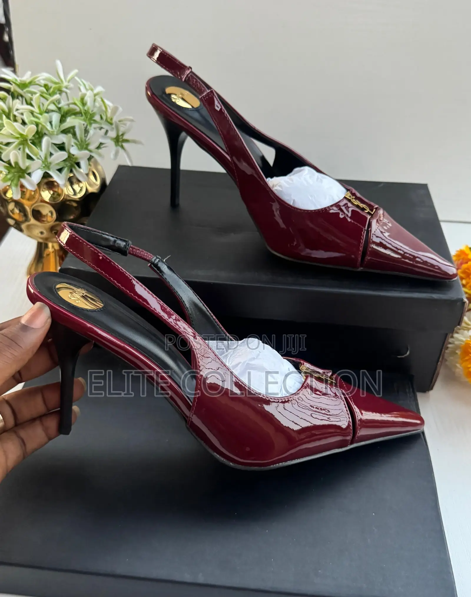 Saint Laurent Patient Heels Size 37 to 42 Color: Wine and Black L