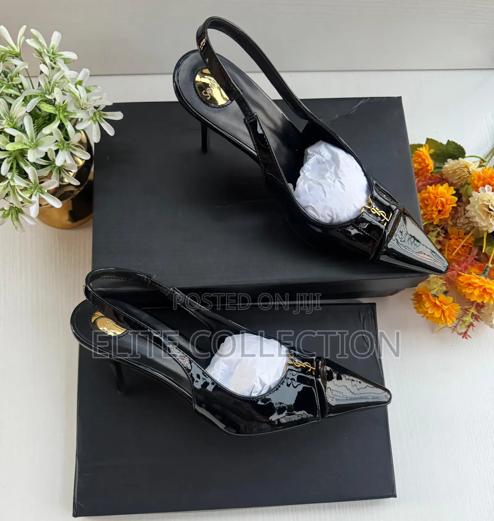Saint Laurent Patient Heels Size 37 to 42 Color: Wine and Black L