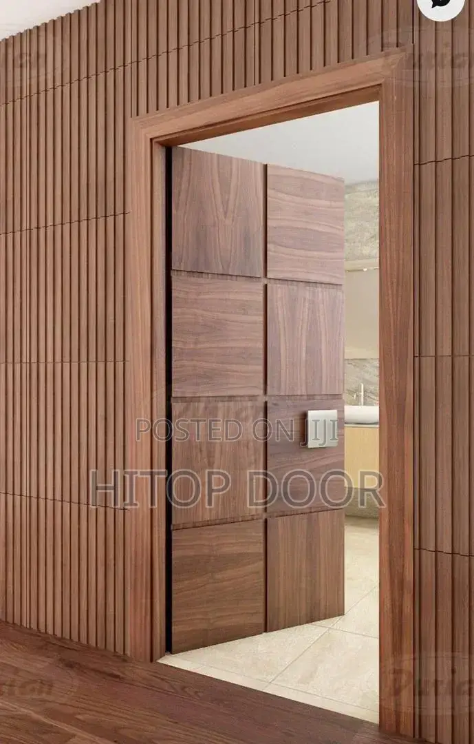 Hitops Crafted HDF Door (America Coffee) With Frame and Architrave