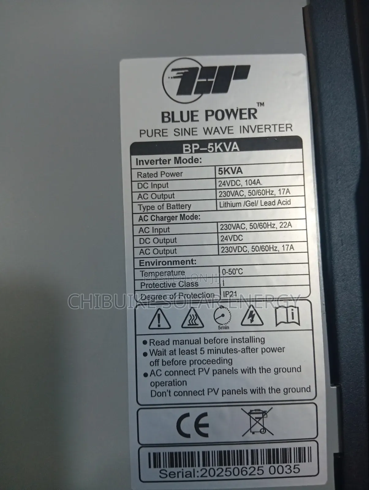Blue Power Inverter 5kva/24v