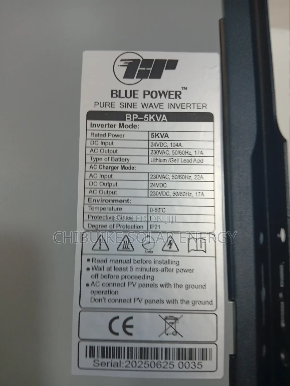 Blue Power Inverter 5kva/24v