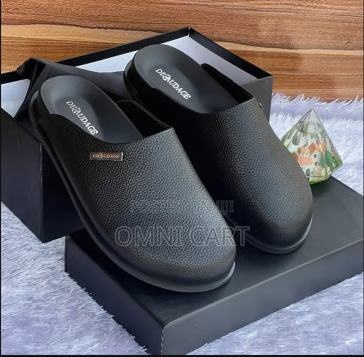 Desaudage Midnight Black Premium Leather Mule the Luxury Slide/Loafers