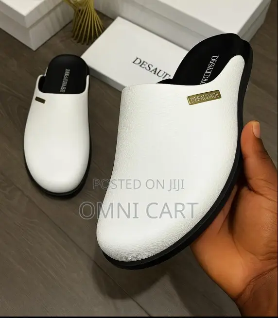 Desaudage Pristine Pebbled Leather Mules – Luxury Men Slides/Loafers
