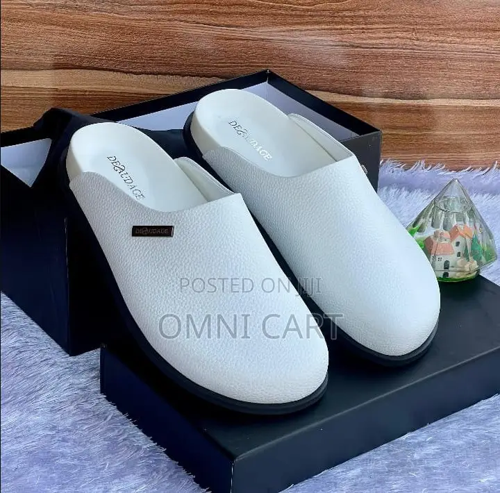 Desaudage Pristine Pebbled Leather Mules – Luxury Men Slides/Loafers
