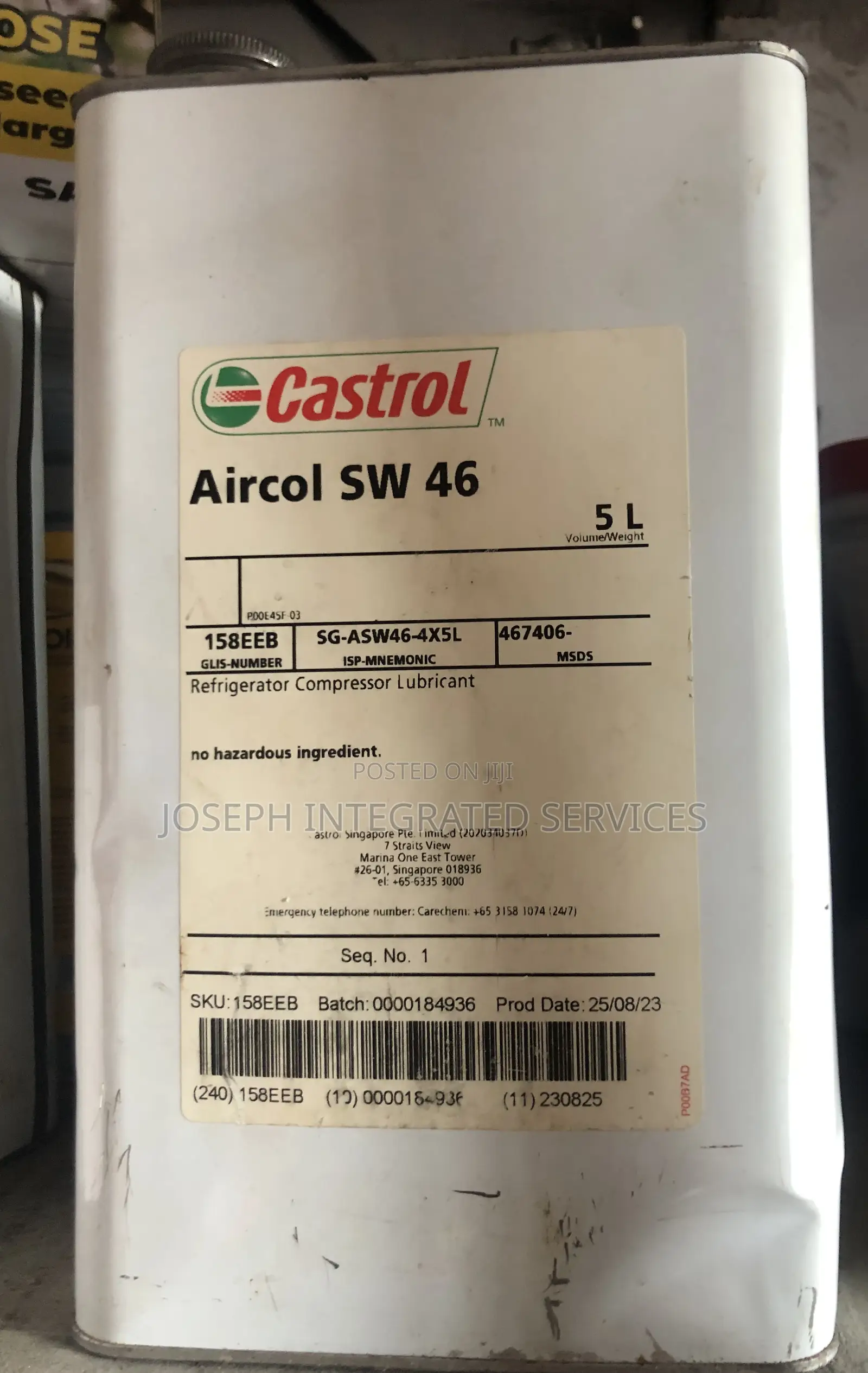 Castrol Aircol Sw 46 Refrigerator Compressor Lubricant