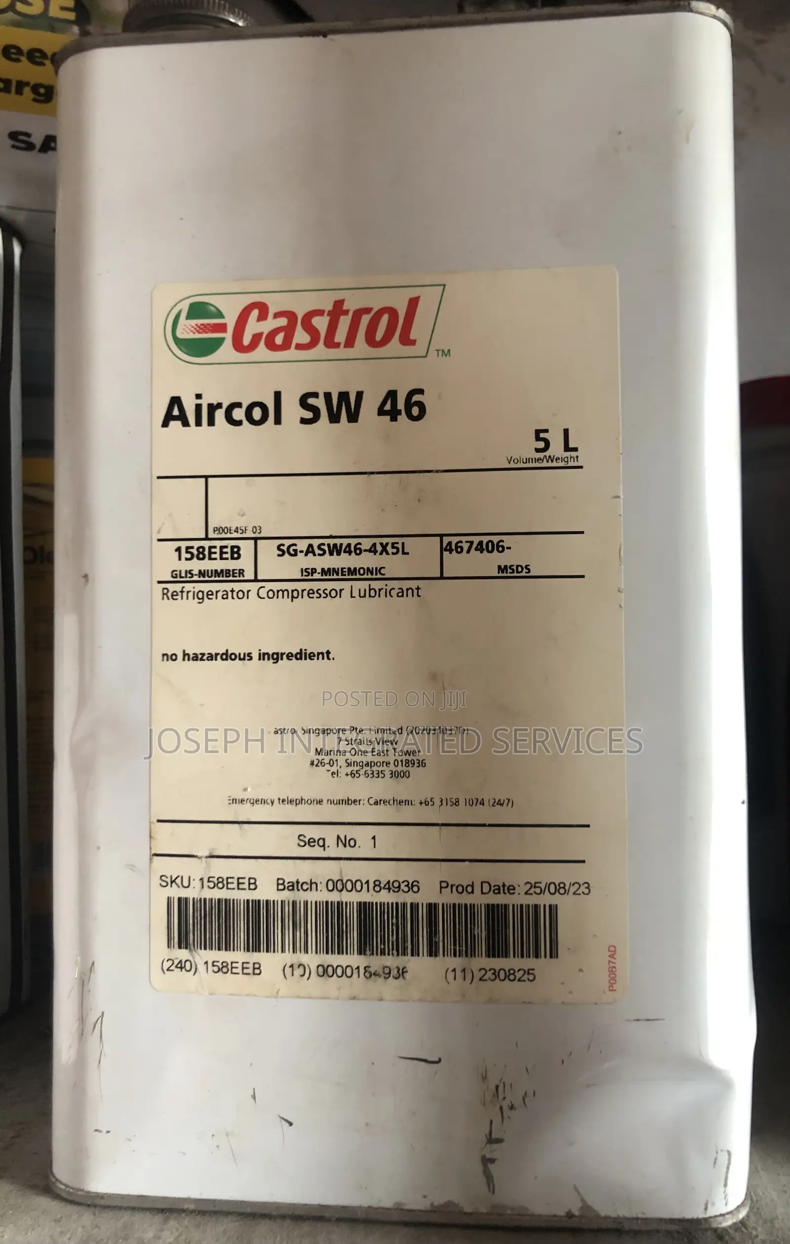 Castrol Aircol Sw 46 Refrigerator Compressor Lubricant