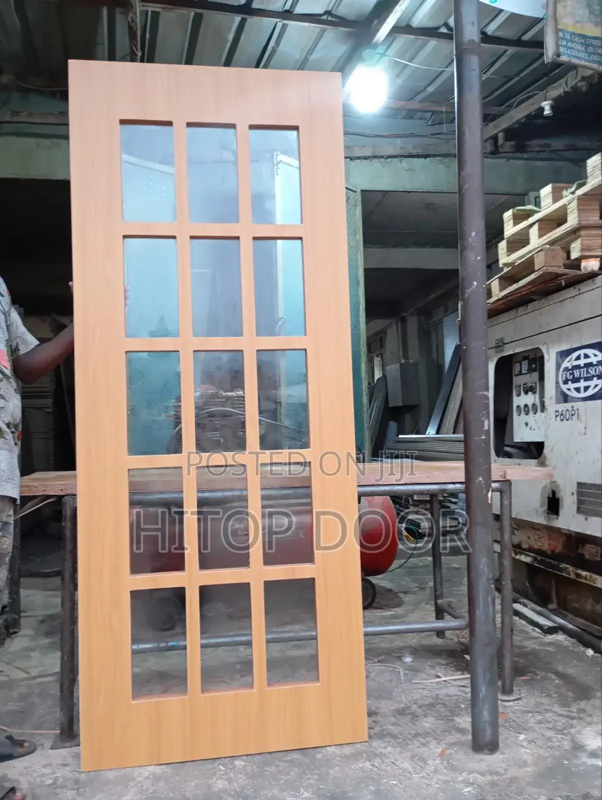 Modern Hitops HDF French Door With Frame and Architrave