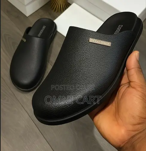 Desaudage Midnight Black Premium Leather Mule the Luxury Slide/Loafers
