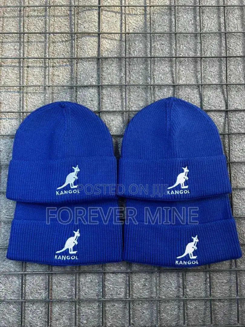 Unisex Knitted Beanie – Baby Blue Leopard Print Cuff Hat